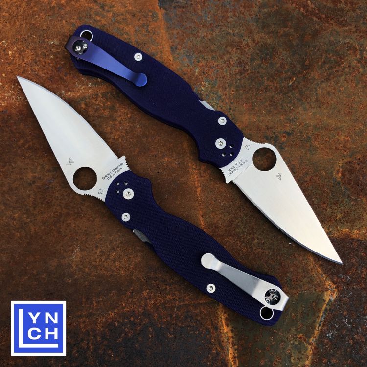 Spyderco Paramilitary 2(PM2) Dark Blue G10 Scales Satin S110V Blade Folding Knife